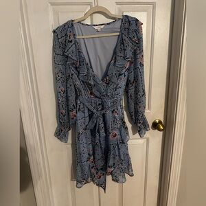 Floral Blue Wrap Dress - Lauren Conrad